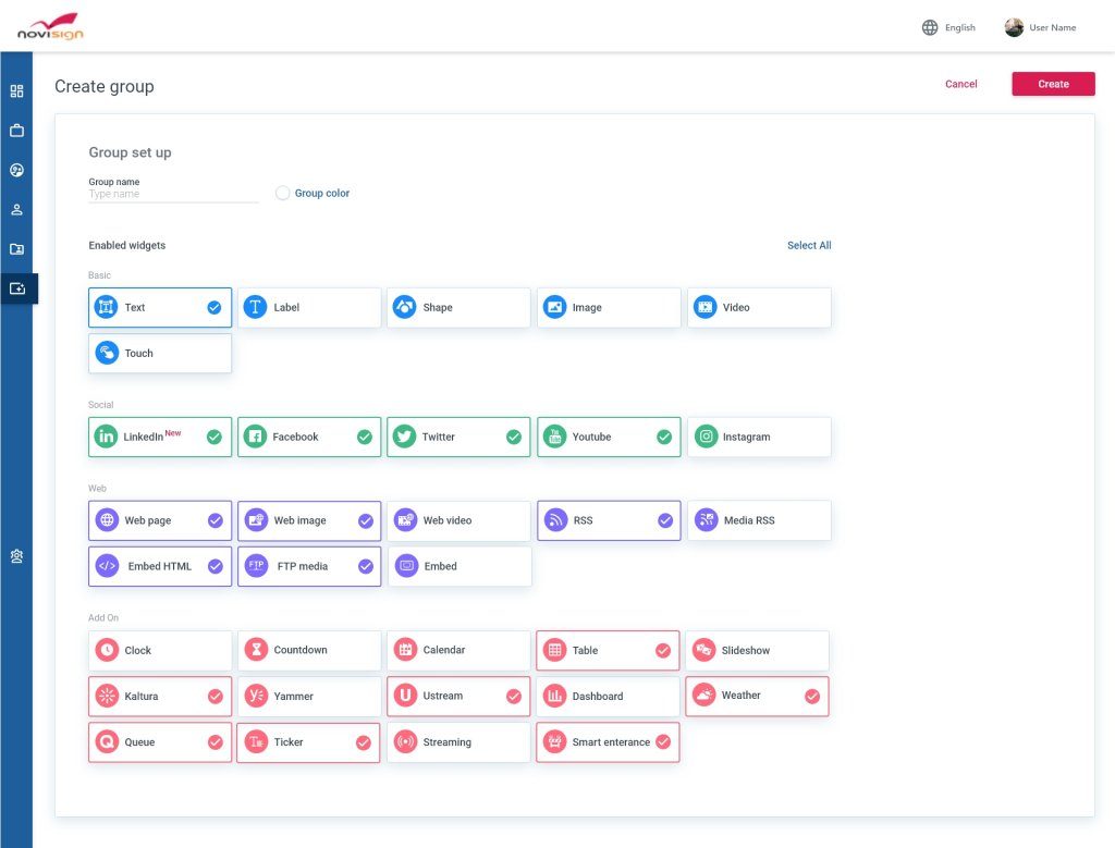 Plan widgets