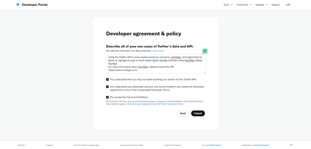developer agreement and policy